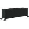 Image de vidaXL Lit surélevé avec roulettes & 3 compartiments Noir 107x32x38cm Poly rotin
