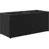 Image de vidaXL Lit surélevé avec 2 compartiments noir 72x30x32 cm Poly rotin