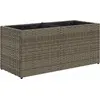 Image de vidaXL Lit surélevé avec 2 compartiments Gris 72x30x32 cm Poly rotin