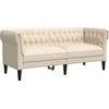 Image de vidaXL Canapé 2 places Chesterfield lin