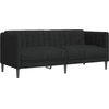 Image de vidaXL Canapé 2 places noir tissu