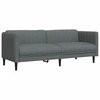 Image de vidaXL Canapé 3 places gris foncé Tissu