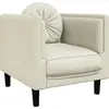 Image de vidaXL Fauteuil avec coussin Crème Velours