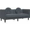 Image de vidaXL Canapé 2 places avec coussins gris foncé velours