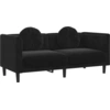 Image de vidaXL Canapé avec coussin 2 places noir velours