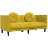 Image de vidaXL Canapé avec coussin 2 places jaune velours