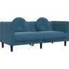 Image de vidaXL Canapé 2 places avec coussins bleu velours