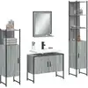Image de vidaXL Ensemble de meubles de salle de bain 4 pièces Gris Sonoma Bois composite
