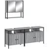 Image de vidaXL Ensemble de meubles de salle de bain 3 pièces Gris Sonoma Bois composite