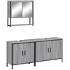Image de vidaXL Ensemble de meubles de salle de bain 3 pièces Gris Sonoma Bois composite