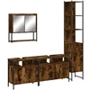 Image de vidaXL Ensemble de meubles de salle de bain 4 pièces chêne fumé bois composite