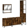 Image de vidaXL Ensemble de meubles de salle de bain 4 pièces chêne fumé bois composite