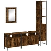 Image de vidaXL Ensemble de meubles de salle de bain 4 pièces chêne fumé bois composite
