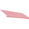 Image de Tissu de store rouge et blanc rayé 4x3,5 m