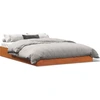 Image de vidaXL Lit en bois massif, sans matelas, en pin brun ciré 160x200
