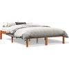 Image de vidaXL Lit en bois massif sans matelas pin brun cireux 120x190 cm
