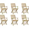 Image de vidaXL Chaises de jardin, lot de 6, pliables, 54 x 61 x 88 cm, bois massif d'acacia