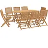 Image de vidaXL Ensemble de jardin 9 pièces en bois massif d'acacia