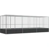 Image de vidaXL Volière avec extension argentée 625x207x212 cm acier
