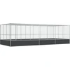 Image de vidaXL Volière avec extension argentée 725x307x212 cm acier