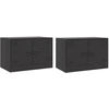 Image de vidaXL Armoires TV 2 pcs. noir 67x39x44 cm acier