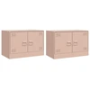 Image de vidaXL Armoires TV 2 pcs. Rose 67x39x44 cm Acier