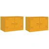 Image de vidaXL Armoires TV 2 pcs jaune moutarde 67x39x44 cm acier
