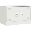 Image de vidaXL Armoire TV blanc 67x39x44 cm acier