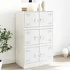 Image de vidaXL Sideboard blanc 67x39x107 cm acier