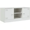 Image de vidaXL Armoire TV blanc 99x39x44 cm acier