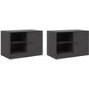 Image de vidaXL Armoires TV 2 pcs. noir 67x39x44 cm acier