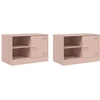 Image de vidaXL Armoires TV 2 pcs. Rose 67x39x44 cm Acier