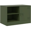 Image de vidaXL Armoire TV vert olive 67x39x44 cm Acier