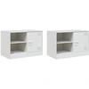 Image de vidaXL Armoires TV 2 pcs. Blanc 67x39x44 cm Acier