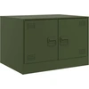 Image de vidaXL Table basse vert olive 67x50x44 cm acier