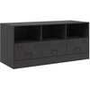 Image de vidaXL Armoire TV noire 99x39x44 cm Acier