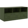 Image de vidaXL Armoire TV vert olive 99x39x44 cm Acier