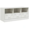 Image de vidaXL Armoire TV blanc 99x39x44 cm acier