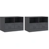 Image de vidaXL Armoires TV 2 pcs. Anthracite 67x39x44 cm Acier
