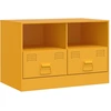 Image de vidaXL Armoire TV jaune moutarde 67x39x44 cm Acier