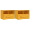 Image de vidaXL Armoires TV 2 pcs jaune moutarde 67x39x44 cm acier