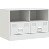 Image de vidaXL Armoire TV blanc 67x39x44 cm acier