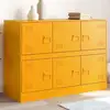 Image de vidaXL Sideboard jaune moutarde 99x39x73 cm acier