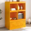 Image de vidaXL Highboard jaune moutarde 67x39x95 cm acier