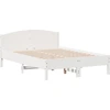 Image de vidaXL Lit en bois massif sans matelas Blanc 140x190 cm pin