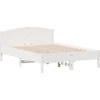 Image de Lit en bois massif avec tête de lit blanc 135x190 cm pin