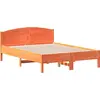 Image de vidaXL Lit en bois massif sans matelas pin brun cireux 120x190 cm