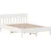 Image de vidaXL Lit en pin massif sans matelas blanc 150x200 cm