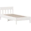 Image de vidaXL Lit en pin massif sans matelas blanc 90x200 cm