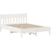 Image de vidaXL Lit en bois massif sans matelas Blanc 135x190 cm pin